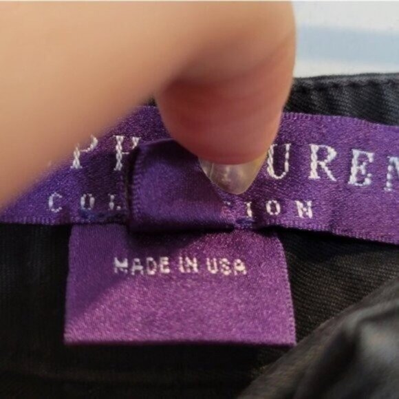 Ralph Lauren Collection Purple Label | High Rise Wide Leg Flare Pants Black - Picture 9 of 9